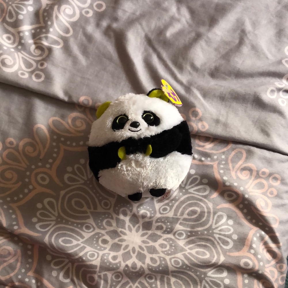 A panda and a caterpillar